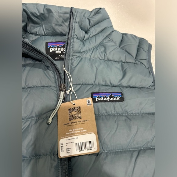 Patagonia Women's S Small Down Sweater Vest Puffer Puff Nouveau Green Grey NWT - Picture 5 of 6